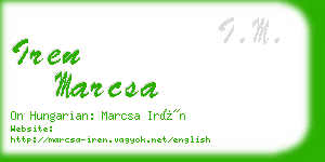 iren marcsa business card